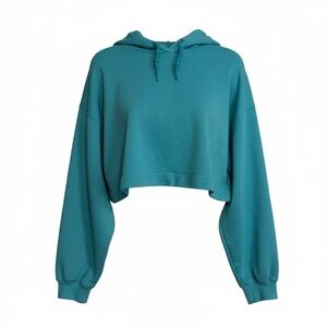 Alo Turquoise Cropped Hoodie size S